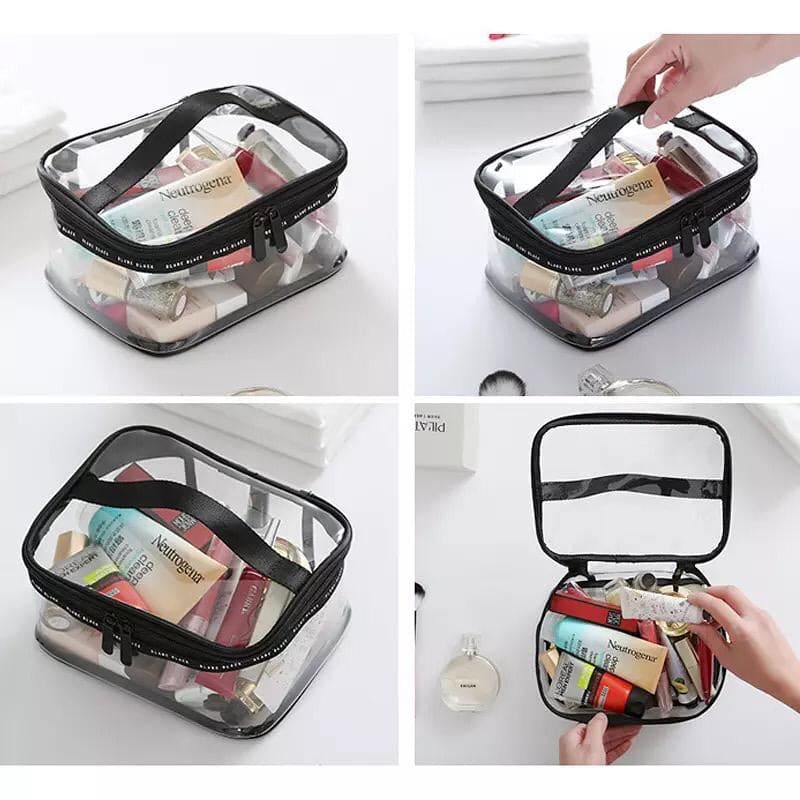 Transparent Clear Cosmetic Bag, Portable Toiletry Bag, Zipper Organizer, Transparent Travel Makeup Pouch Transparent Clear Cosmetic Bag, Portable Toiletry Bag, Zipper Organizer, Transparent Travel Makeup Pouch